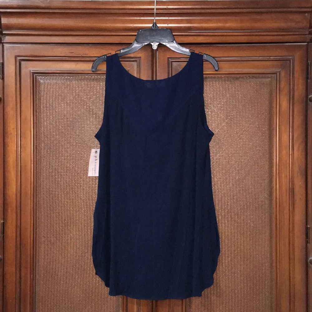 ❤️ PHILOSOPHY ❤️ COLLECTION SUPER CUTE DARK BLUE TANK TOP . - Picture 3 of 3
